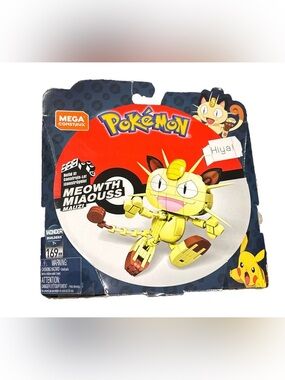 MEGA Construx Pokémon Meowth Miaouss Mauzi 169 Piece Build Kit NEW SEALED GKY98